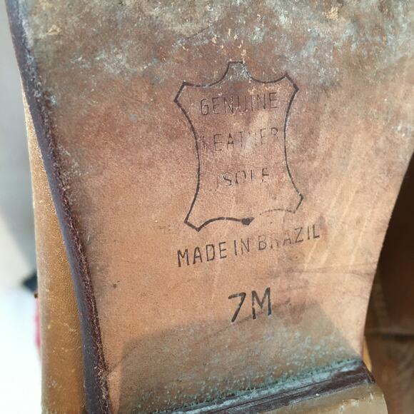 VTG 7 Abstrax Leather Western Boots 1980's Music Festival Season UNIQUE BOHO - Picture 8 of 9